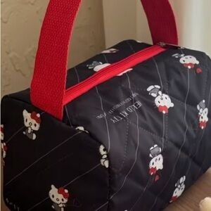 Hello Kitty Black and Red Quilted Cosmetic Bag